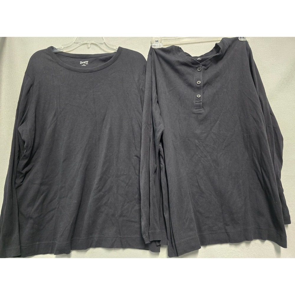TWO Duluth Trading Co Mens XXL Black Long Sleeve TShirts